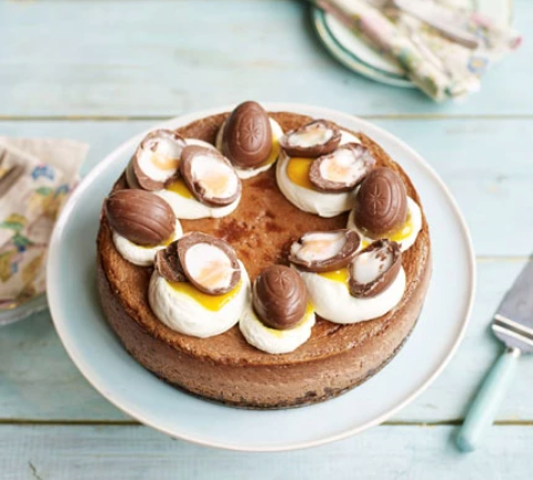Double chocolate Easter egg cheesecake