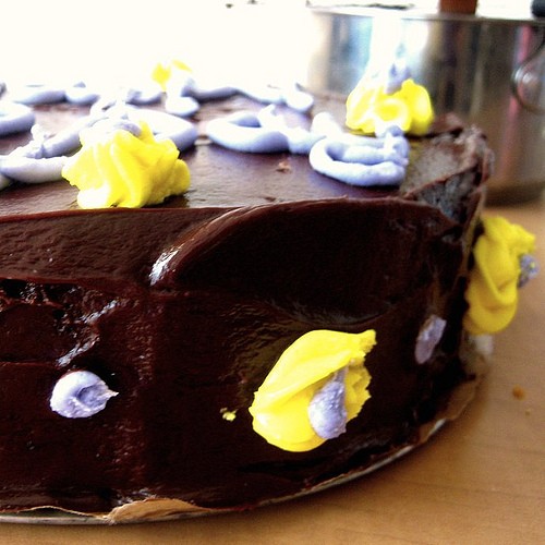 Double chocolate layer cake