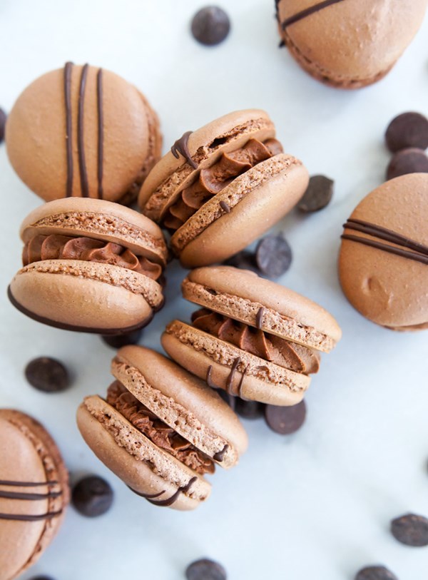 Double chocolate macarons
