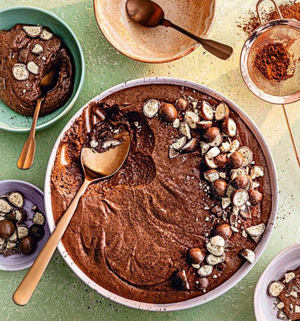 Double chocolate malted mousse