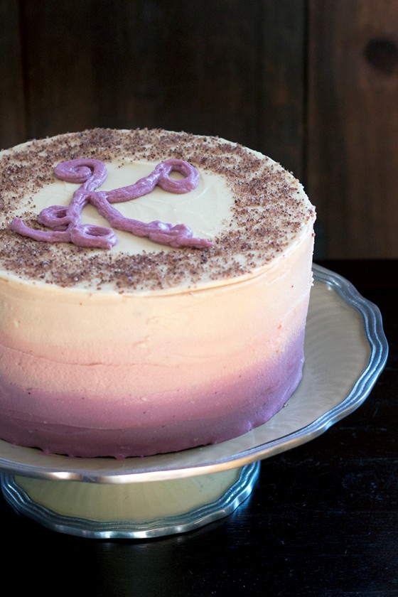 Double chocolate ombré cake