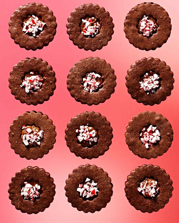 Double-chocolate peppermint sandwiches