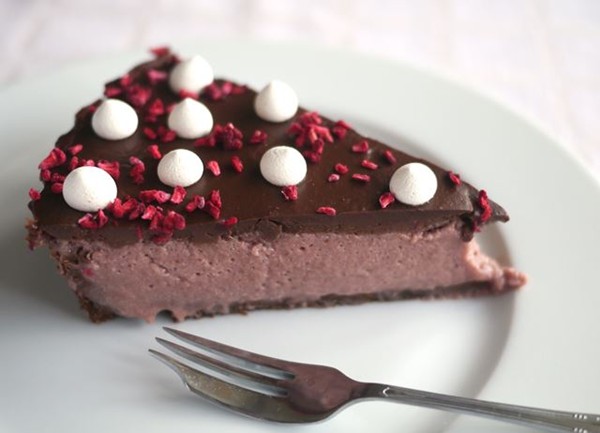 Double chocolate raspberry tart