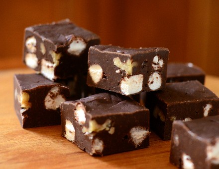 Double chocolate rocky road fudge