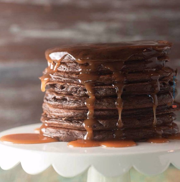 Double chocolate salted caramel pancakes 