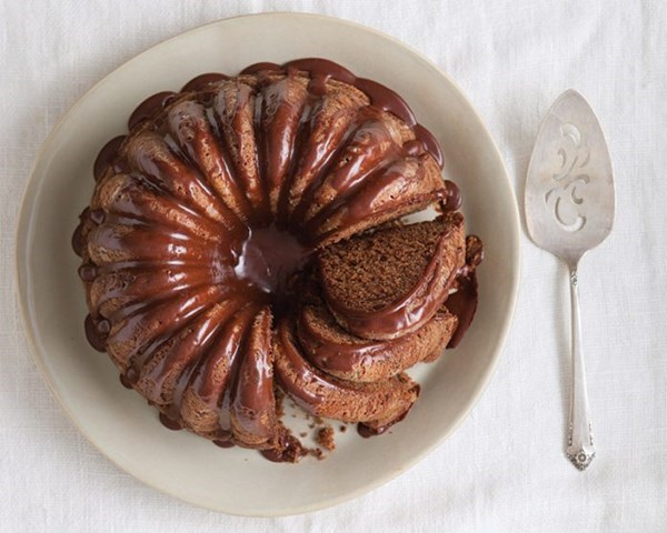 Double chocolate spice bundt cake [bittersweet chocolate glaze]