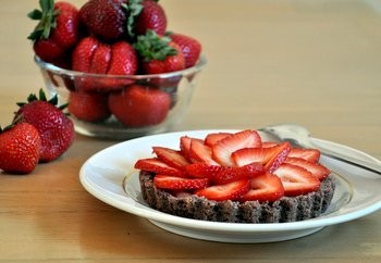 Double chocolate strawberry tart