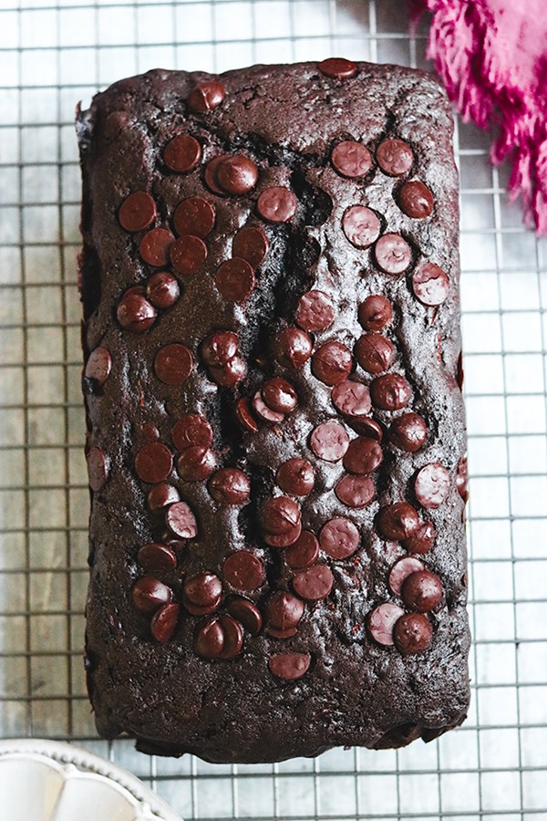 Double chocolate zucchini loaf cake