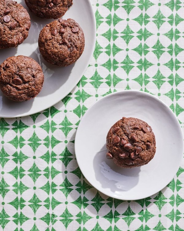 Double chocolate zucchini muffins