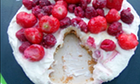 Double coconut and berry cheesecake