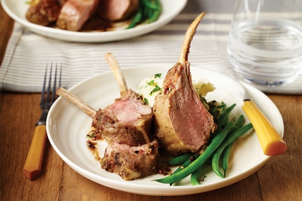Double coriander lamb racks