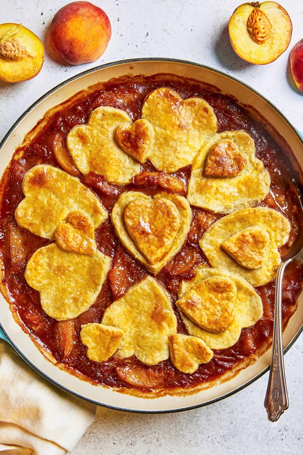 Double crust peach cobbler