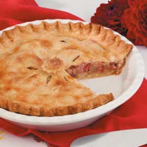 Double-crust rhubarb pie