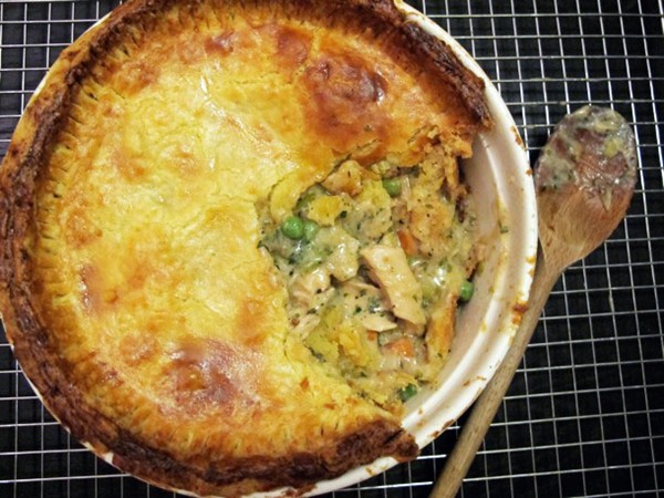 Double crusted chicken pot pie
