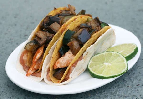 Double decker turkey veggie tacos