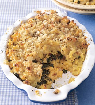 Double-dutch mac and cheese with chard