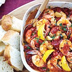 Double-garlic baked shrimp