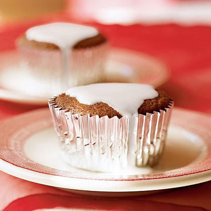 Double ginger cupcakes with lemon glaze