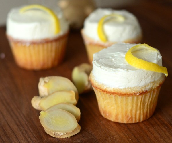 Double ginger cupcakes with lemon buttercream
