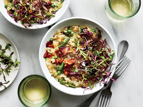 Double-pea risotto