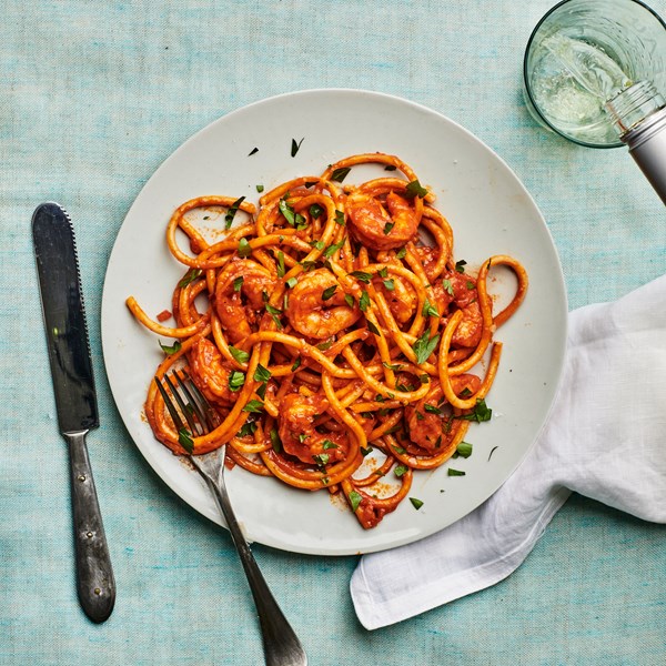 Double pepper diavolo with shrimp 
