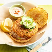 Double-play salmon burgers