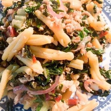 Double rainbow (trout & chard) pasta