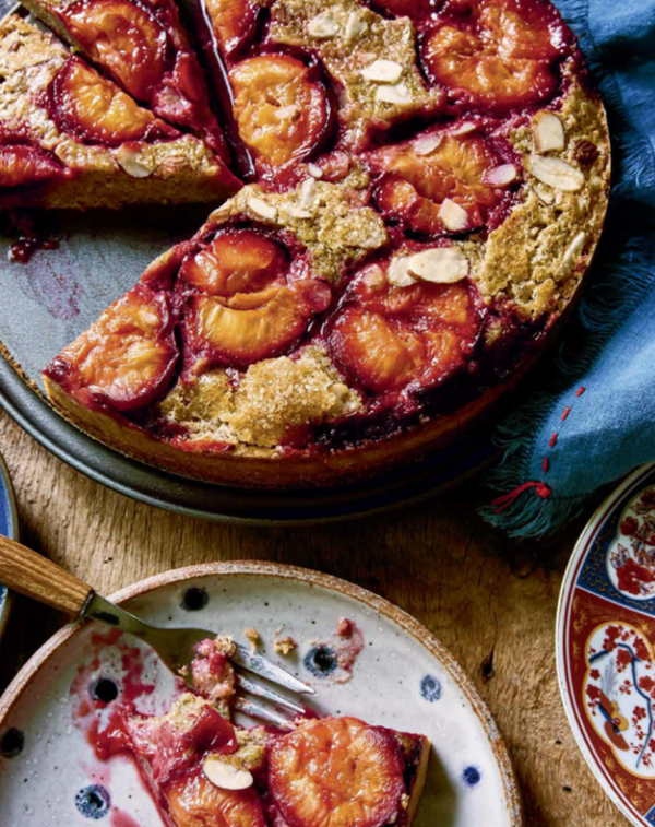 Double rye buckwheat plum cake