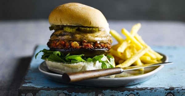 Double shroom burger