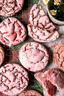 Double strawberry sugar cookies