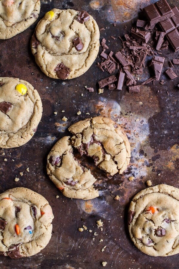 Double trouble chocolate chunk peanut butter honey cookies