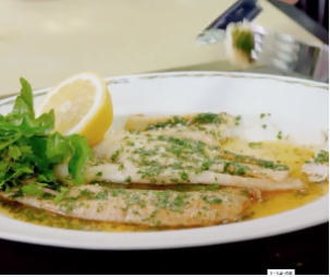 Dover sole meunière with watercress