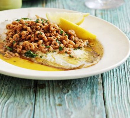 Dover sole with shrimp butter