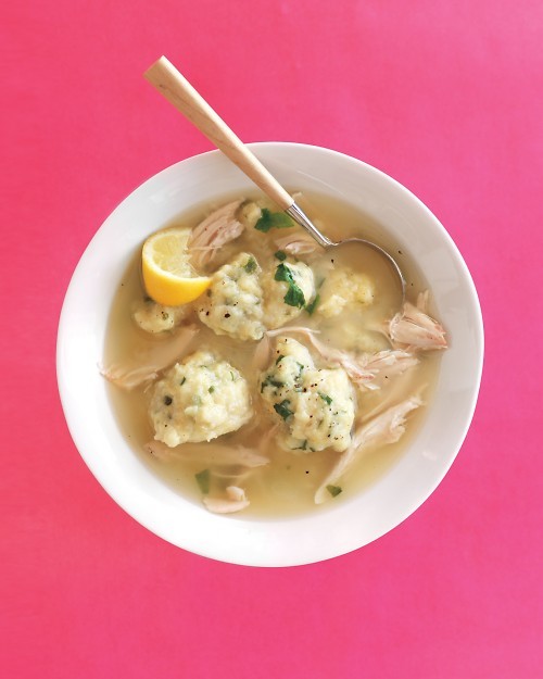 Down-home chicken soup with dumplings
