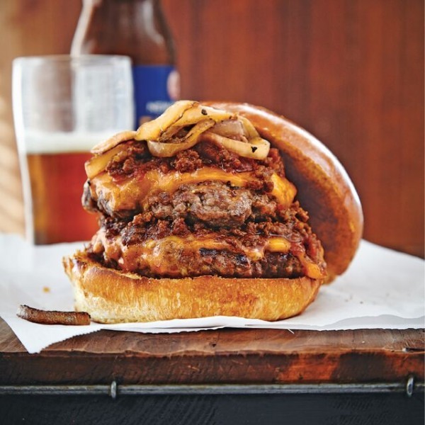 Down home chili cheeseburger