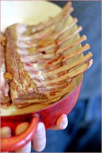 Drambuie and marmalade glazed rack of mutton