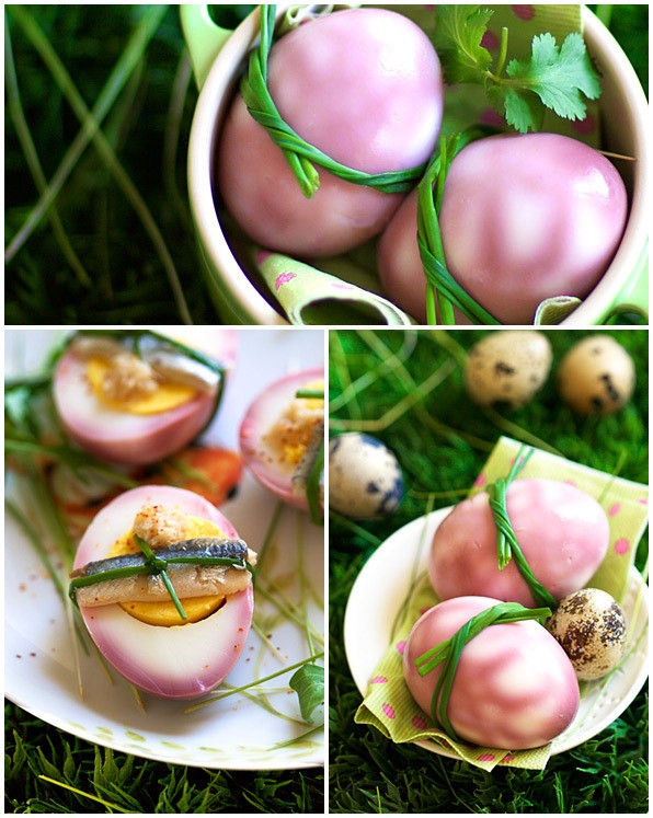 Dressed-up marbled eggs (Oeufs marbrés déguisés)