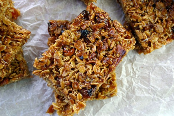 Dried apricot, fig and fennel seed flapjacks