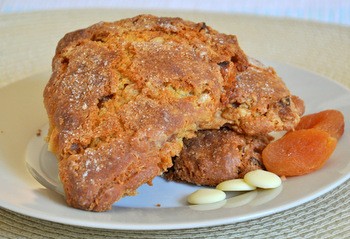 Dried apricot, ginger and white chocolate scones