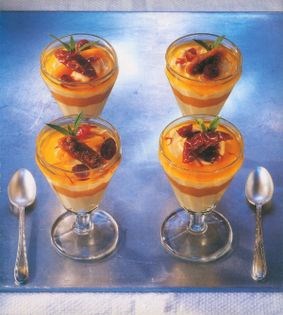 Dried fruit & mascarpone fool with saffron & ginger syrup