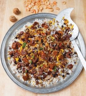 Dried shrimp with lentils + rice (Havari-e maygu-e khoshk ba adas)