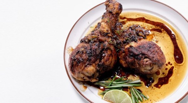 Drumsticks with honey soy balsamic glaze [Leanna Pierre]