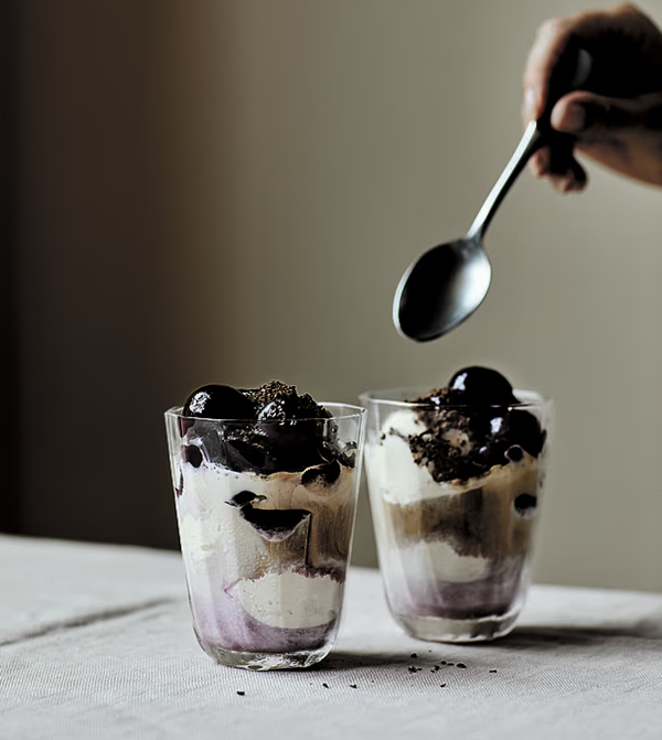 Drunken cherry affogato