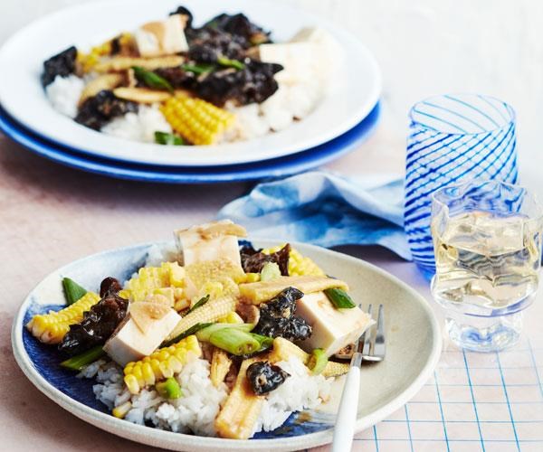 Drunken corn with silken tofu