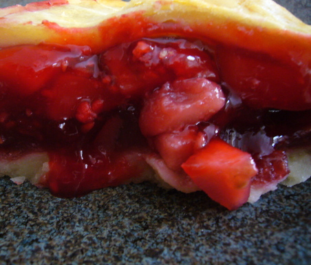 Drunken raspberry and Portly pear pie
