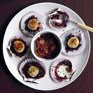 Drunken scallops with ponzu granita