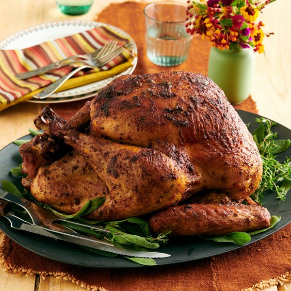 Dry-brined roast turkey