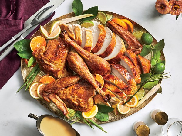 Dry-brined spatchcocked turkey