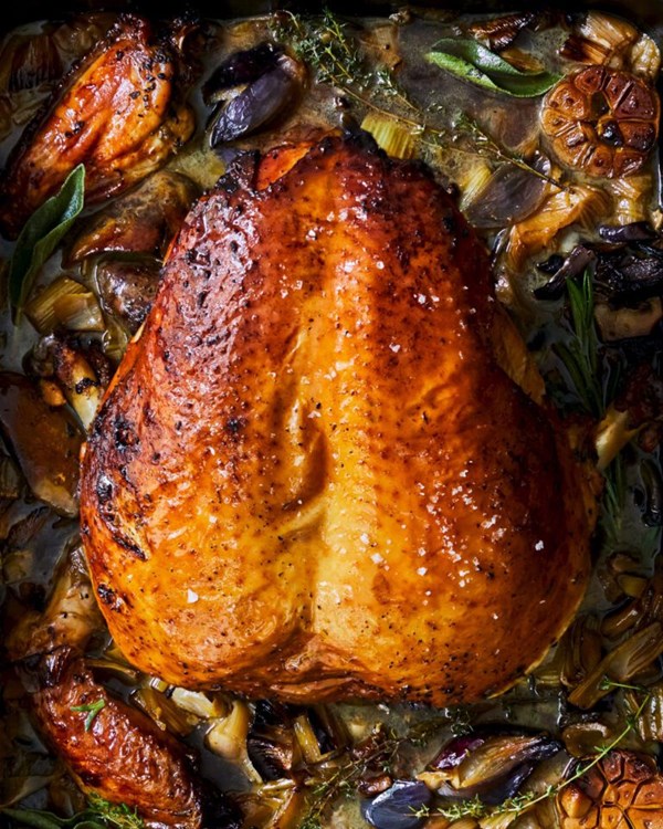 Dry-brined turkey crown 
