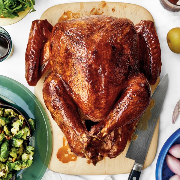 Dry-brined turkey with tangy honey glaze 